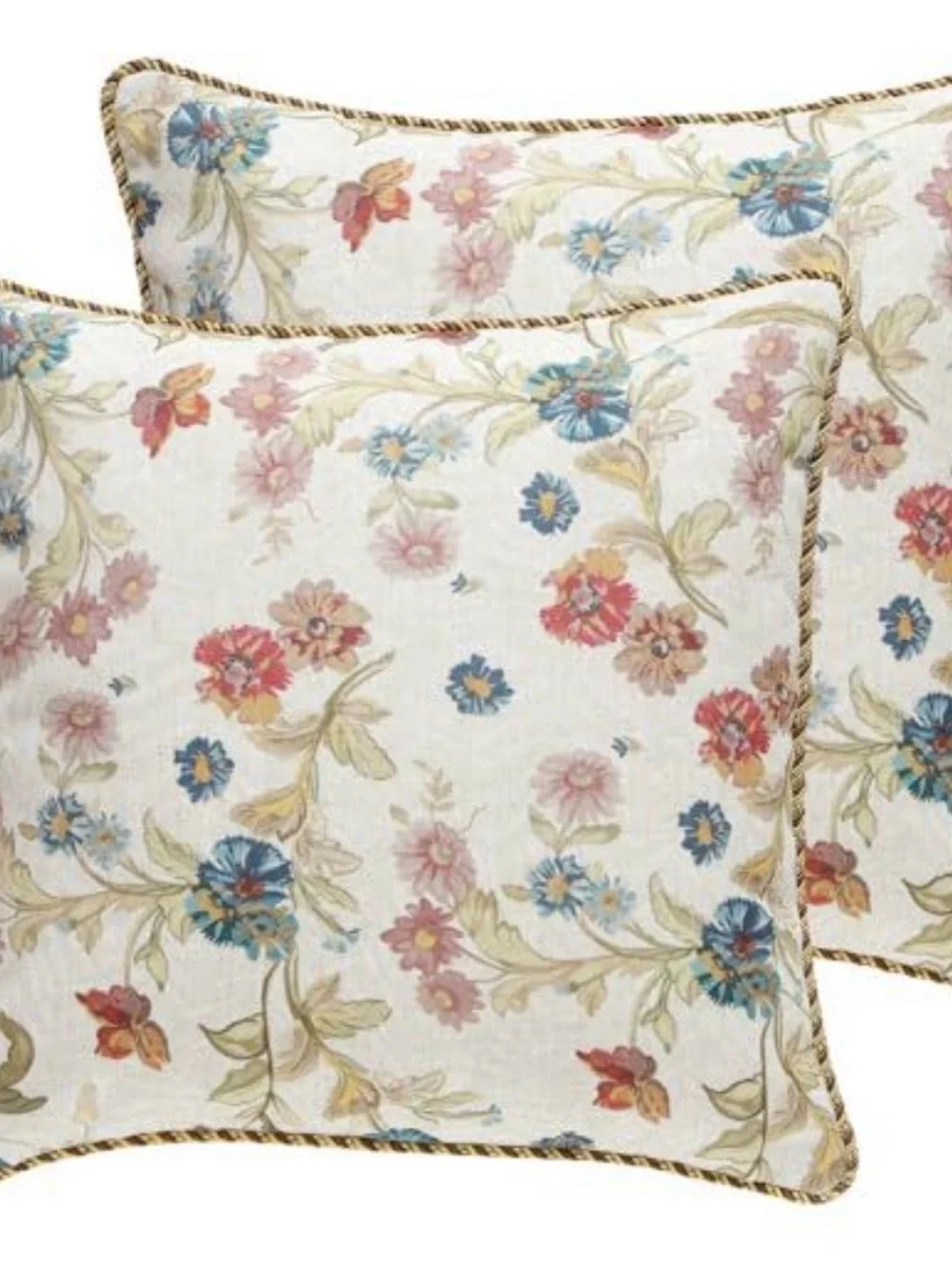 Floral Decorative Throw Pillow Pair in Multicolor